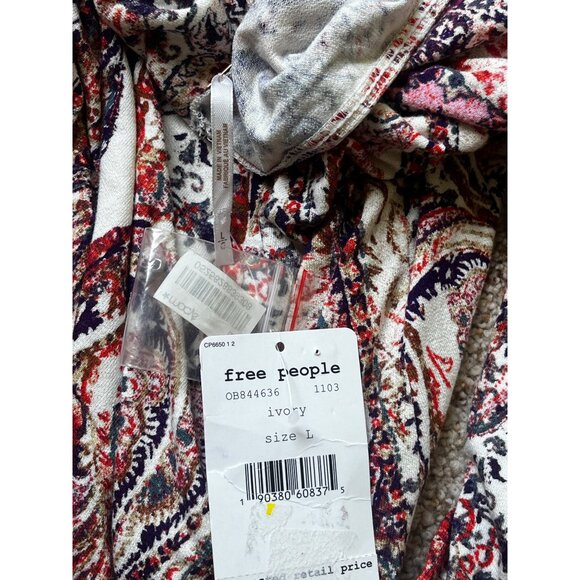 Free People Dress Womens Large NWT  Ivory Damask Long Sleeve Turtleneck Gypsy - Picture 8 of 13